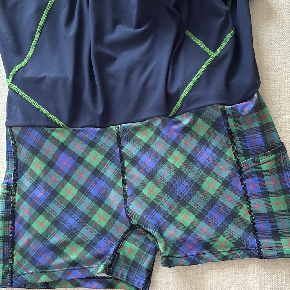 William Murray Preppy Golf Skirt Blue Green Plaid M - Picture 7 of 8